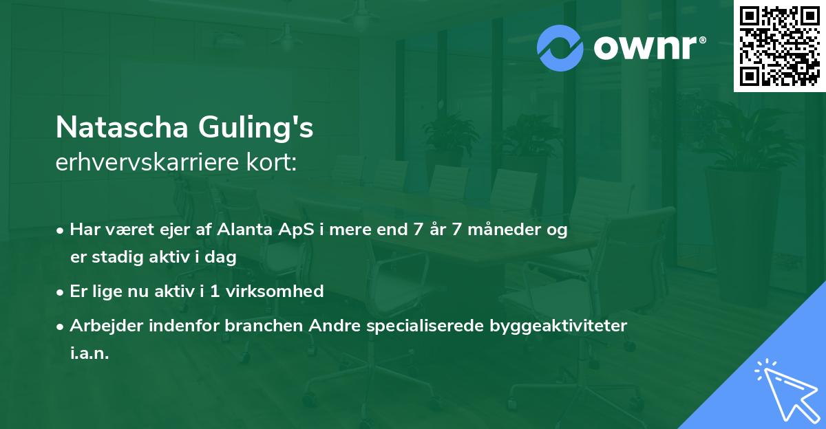 Natascha Guling's erhvervskarriere kort