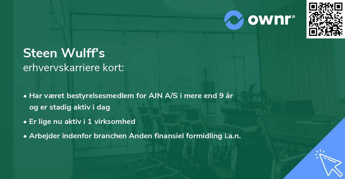 Steen Wulff's erhvervskarriere kort