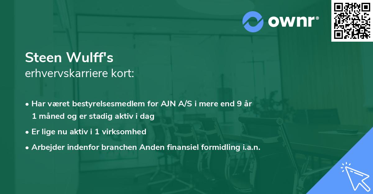 Steen Wulff's erhvervskarriere kort