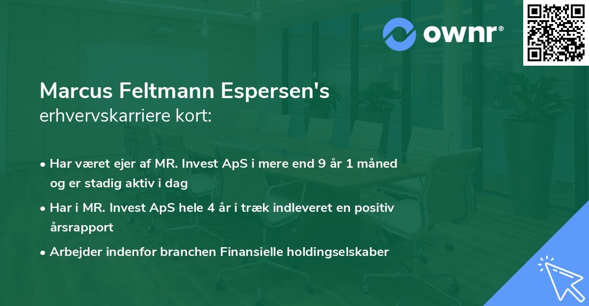 Marcus Feltmann Espersen's erhvervskarriere kort