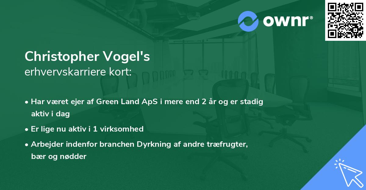 Christopher Vogel's erhvervskarriere kort