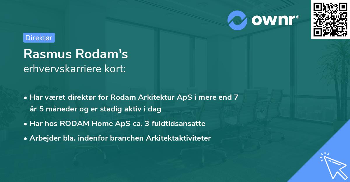 Rasmus Rodam's erhvervskarriere kort