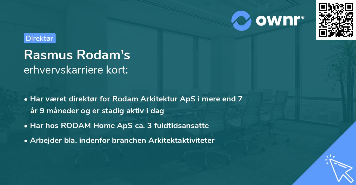 Rasmus Rodam's erhvervskarriere kort