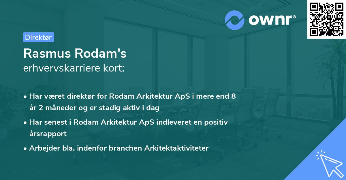 Rasmus Rodam's erhvervskarriere kort