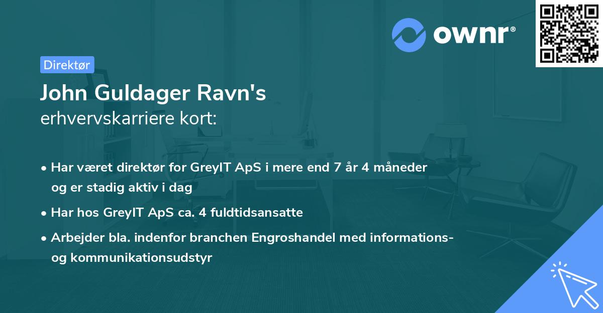John Guldager Ravn's erhvervskarriere kort