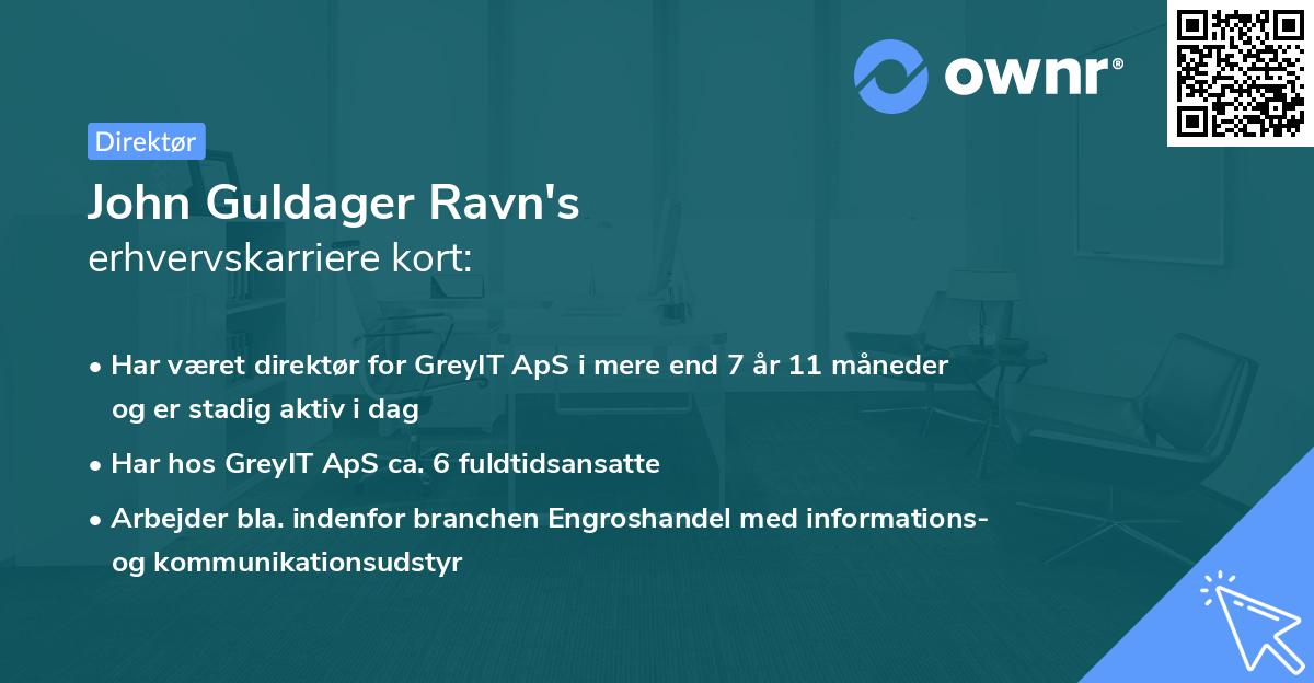 John Guldager Ravn's erhvervskarriere kort