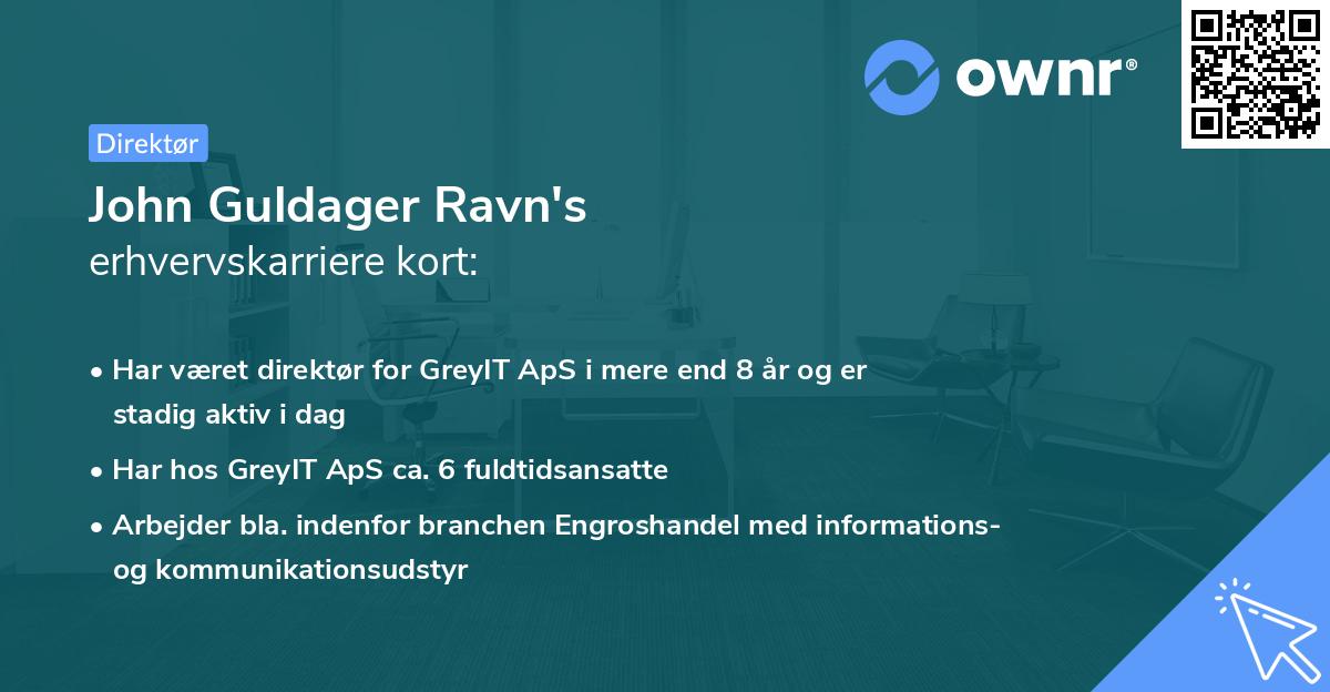 John Guldager Ravn's erhvervskarriere kort