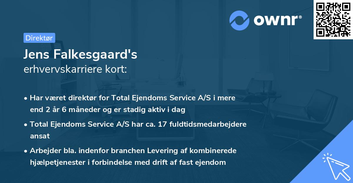 Jens Falkesgaard's erhvervskarriere kort