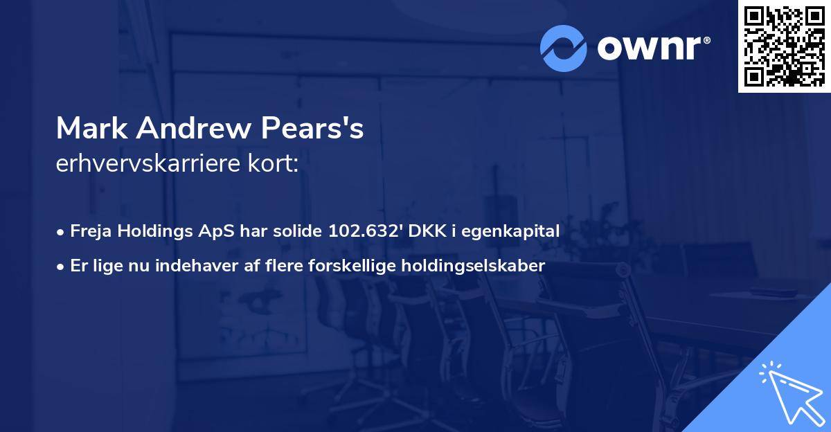 Mark Andrew Pears's erhvervskarriere kort