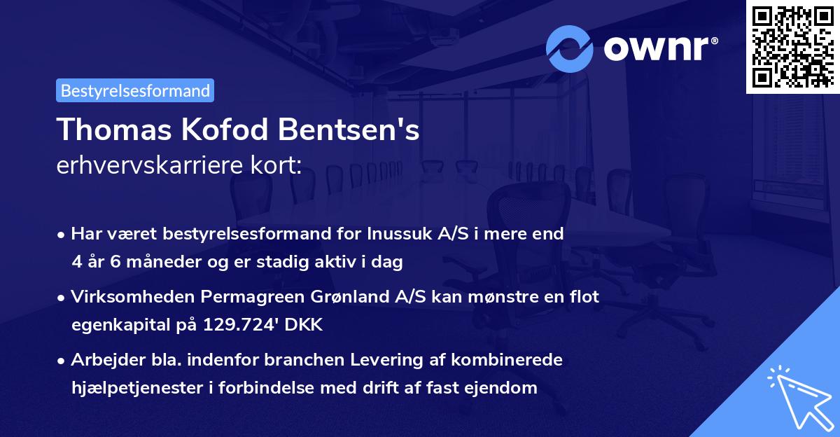 Thomas Kofod Bentsen's erhvervskarriere kort