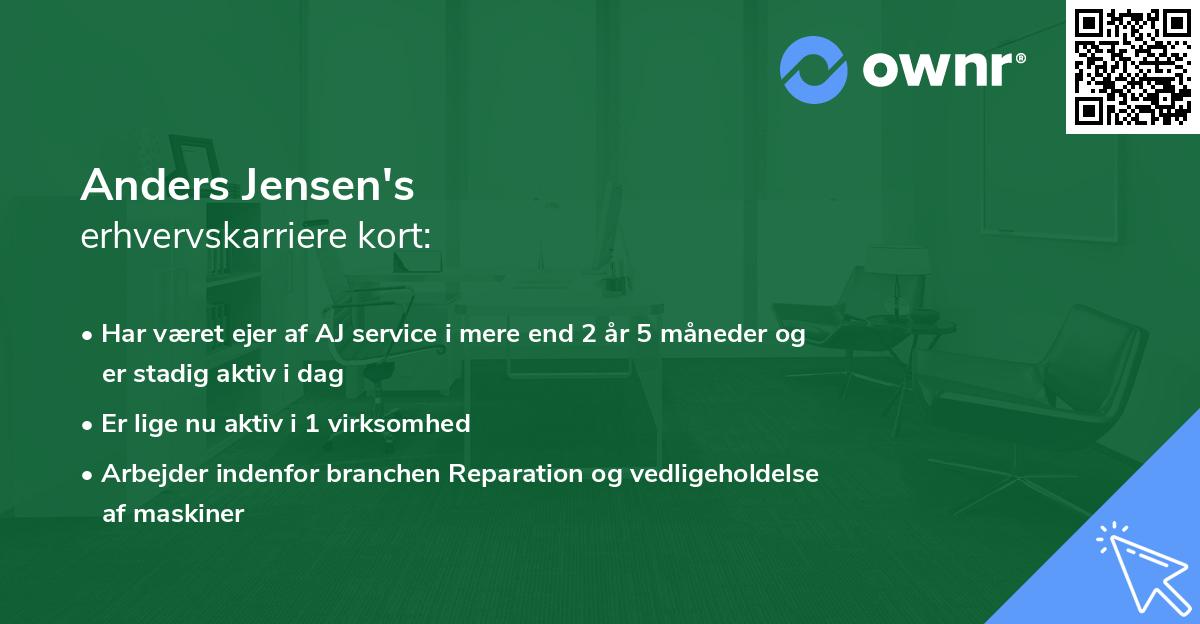 Anders Jensen's erhvervskarriere kort