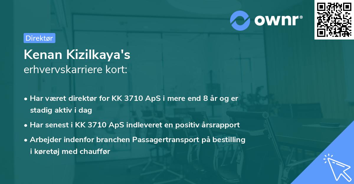 Kenan Kizilkaya's erhvervskarriere kort