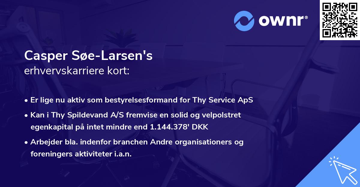 Casper Søe-Larsen's erhvervskarriere kort