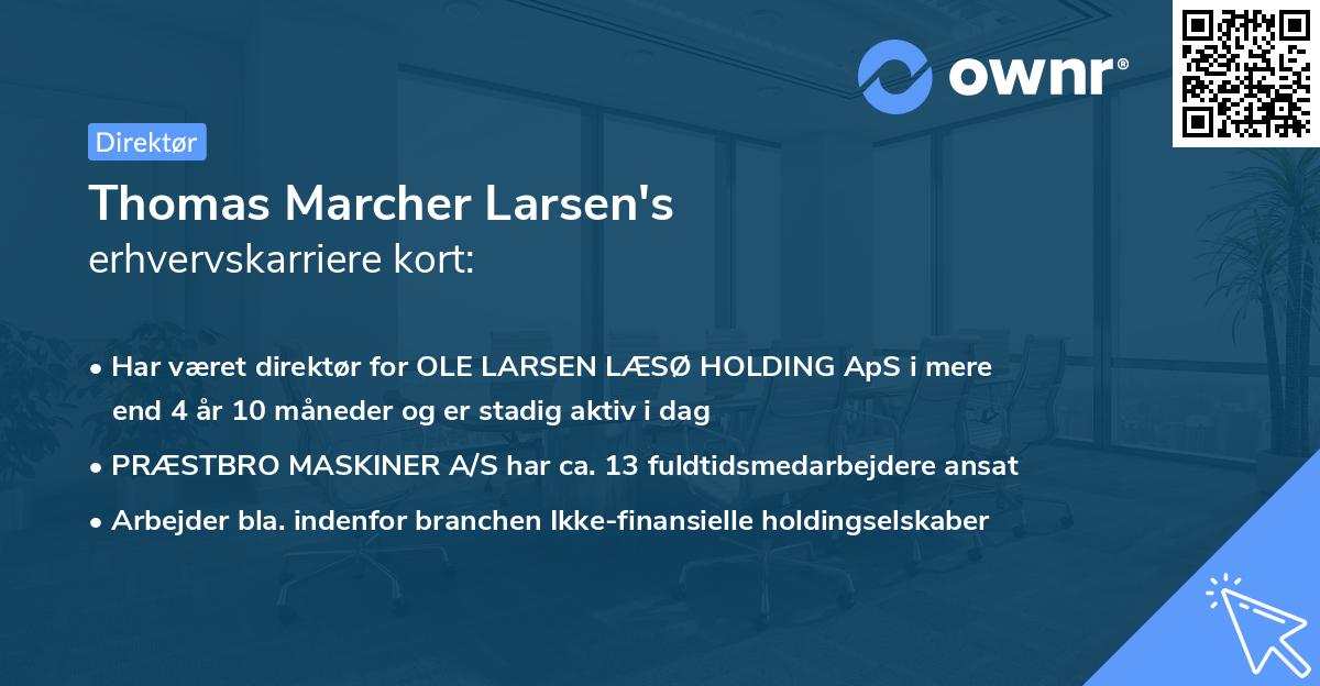 Thomas Marcher Larsen's erhvervskarriere kort
