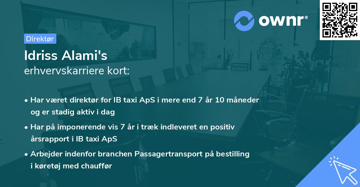Idriss Alami's erhvervskarriere kort