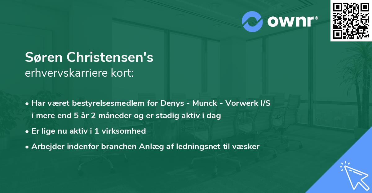 Søren Christensen's erhvervskarriere kort