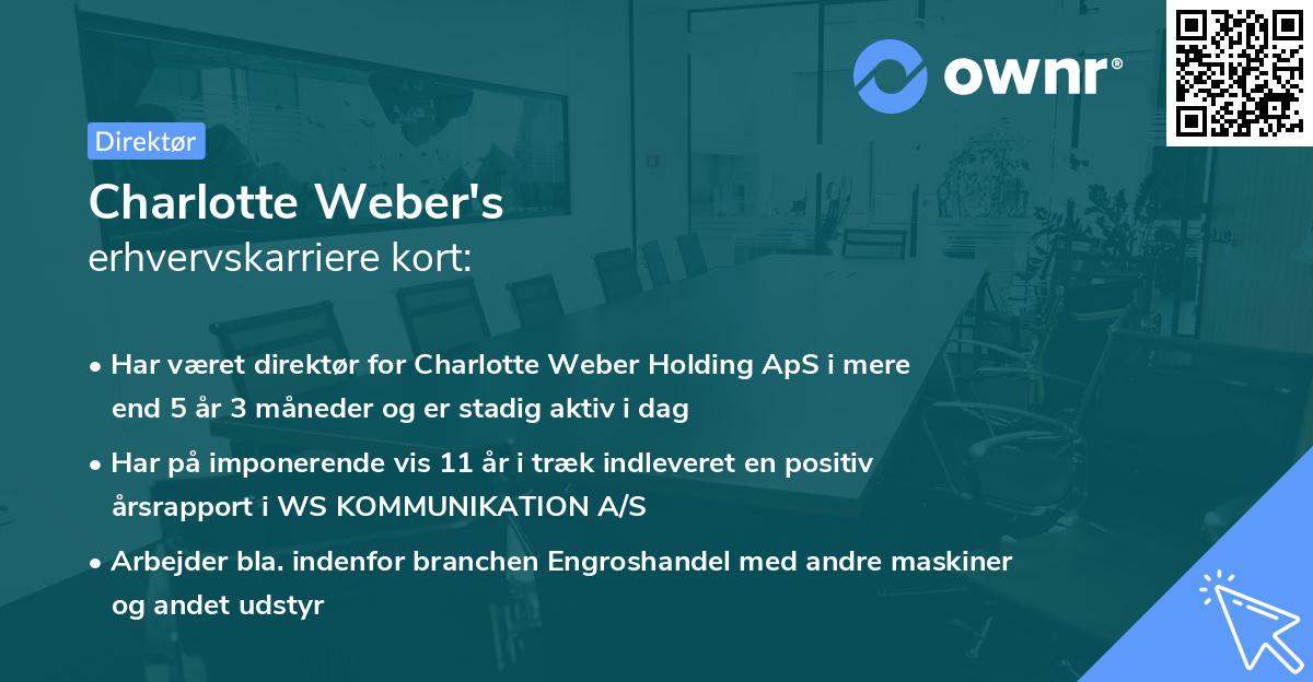 Charlotte Weber's erhvervskarriere kort