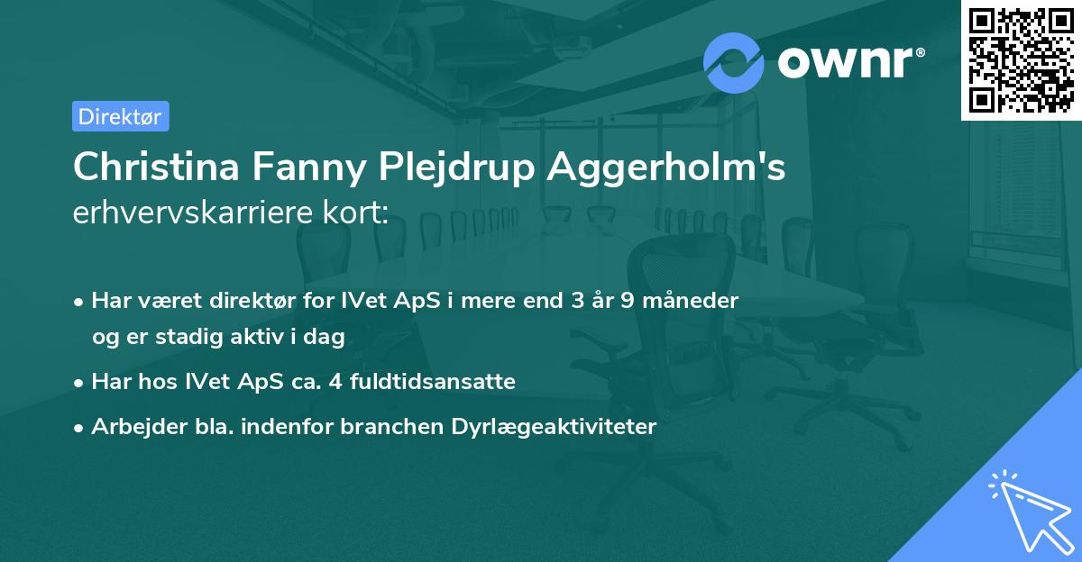 Christina Fanny Plejdrup Aggerholm's erhvervskarriere kort