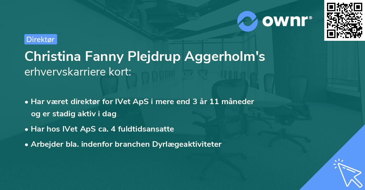 Christina Fanny Plejdrup Aggerholm's erhvervskarriere kort