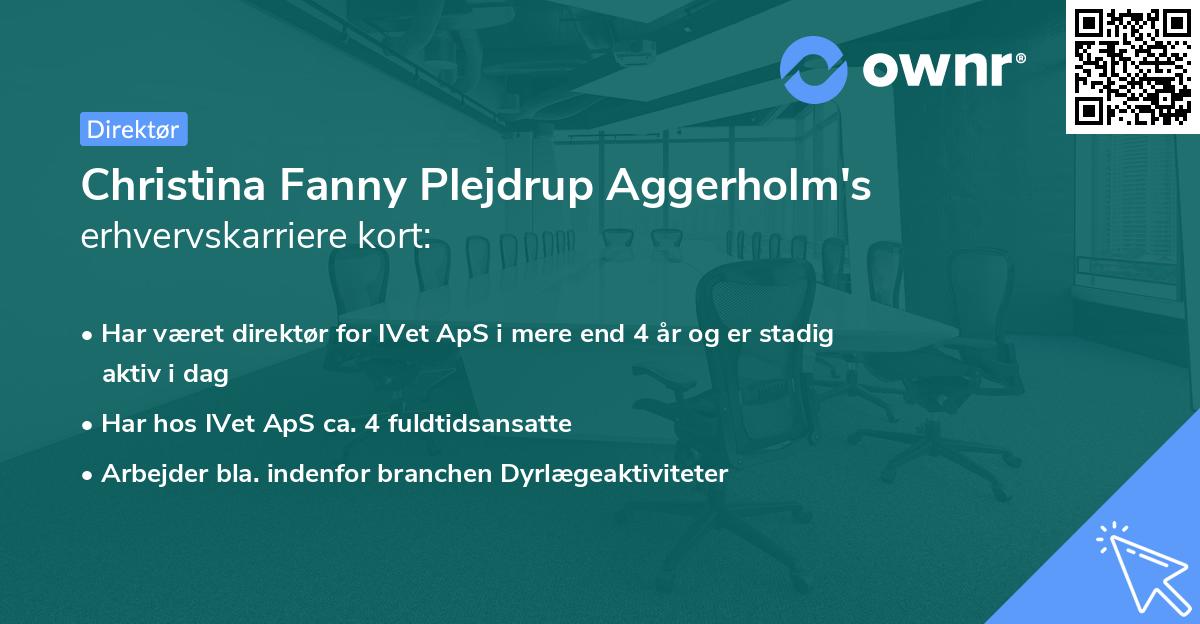 Christina Fanny Plejdrup Aggerholm's erhvervskarriere kort