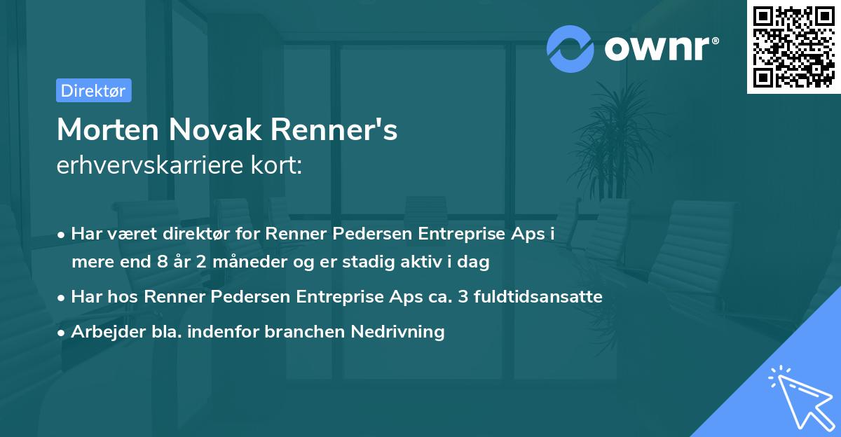 Morten Novak Renner's erhvervskarriere kort