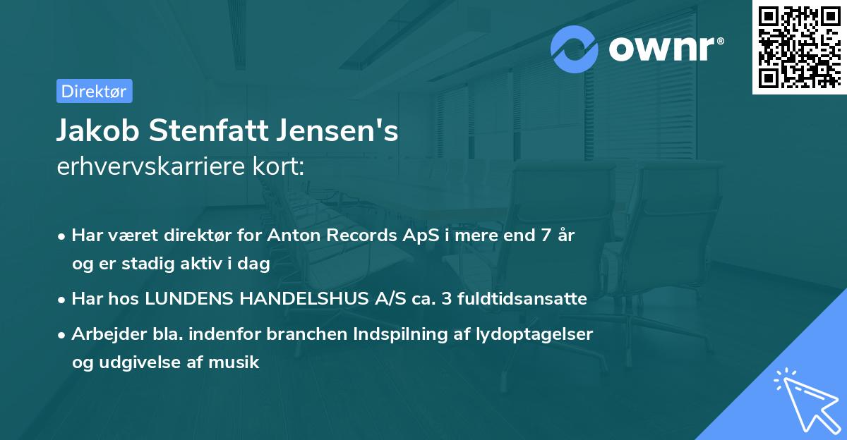 Jakob Stenfatt Jensen's erhvervskarriere kort