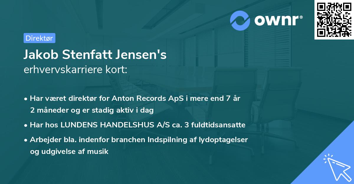 Jakob Stenfatt Jensen's erhvervskarriere kort