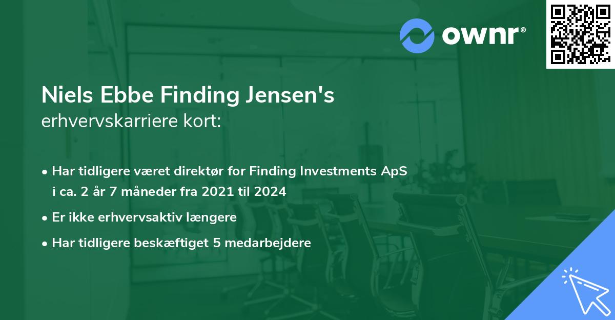 Niels Ebbe Finding Jensen's erhvervskarriere kort