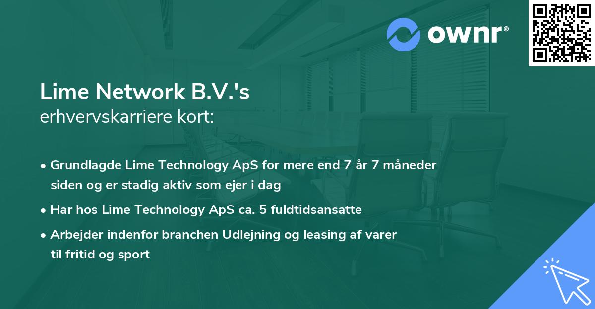 Lime Network B.V.'s erhvervskarriere kort