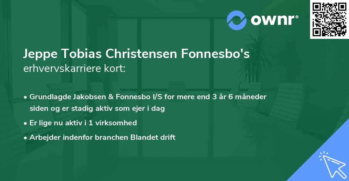 Jeppe Tobias Christensen Fonnesbo's erhvervskarriere kort