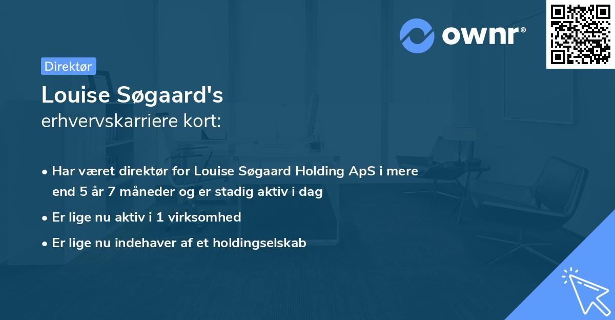 Louise Søgaard's erhvervskarriere kort