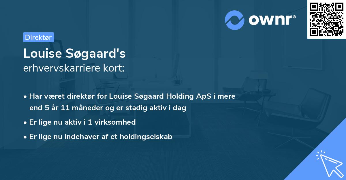 Louise Søgaard's erhvervskarriere kort