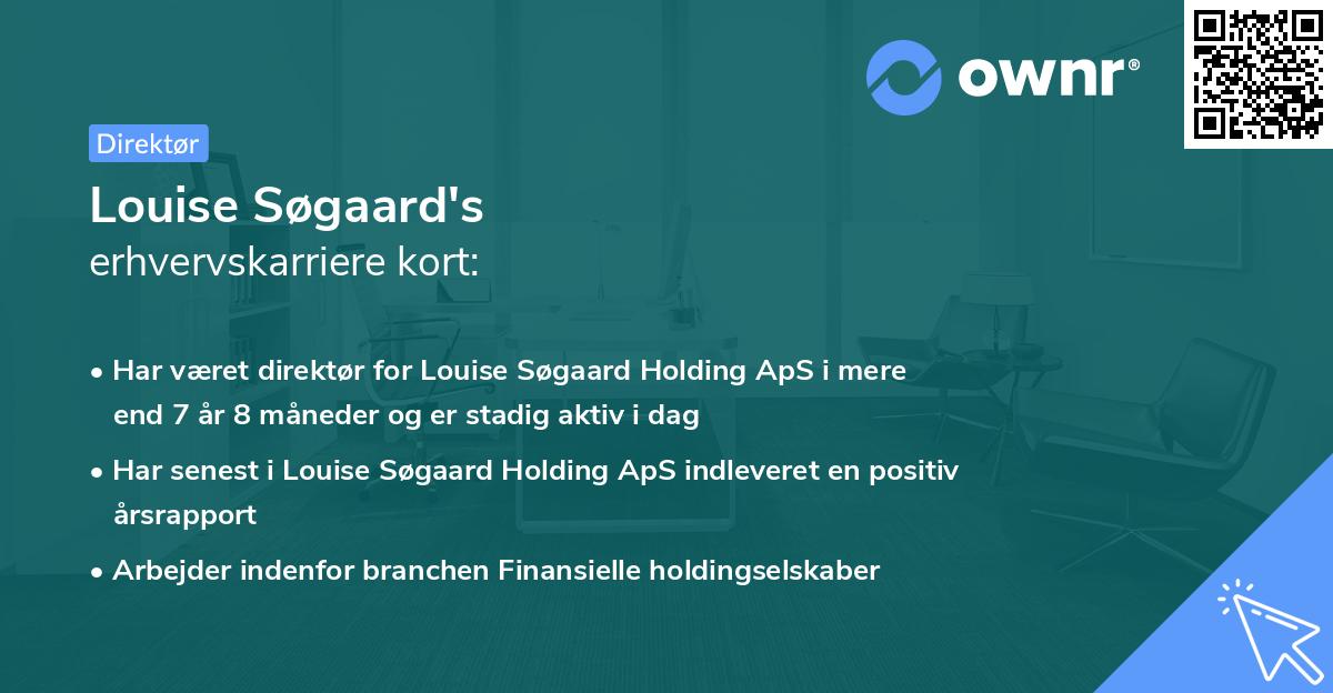 Louise Søgaard's erhvervskarriere kort