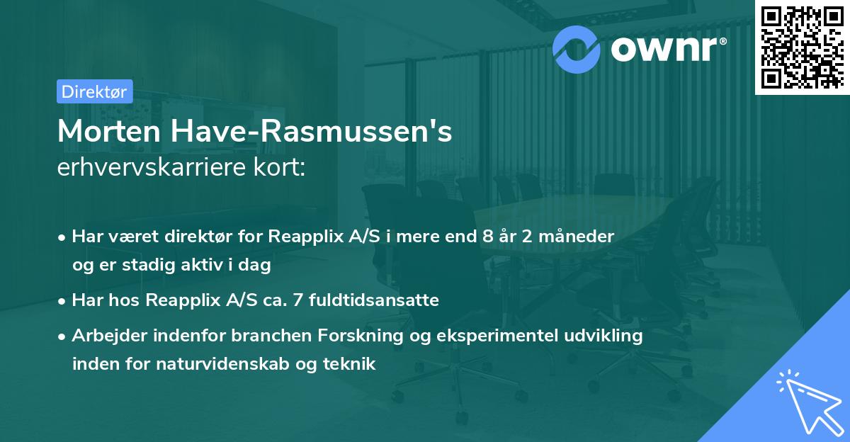 Morten Have-Rasmussen's erhvervskarriere kort
