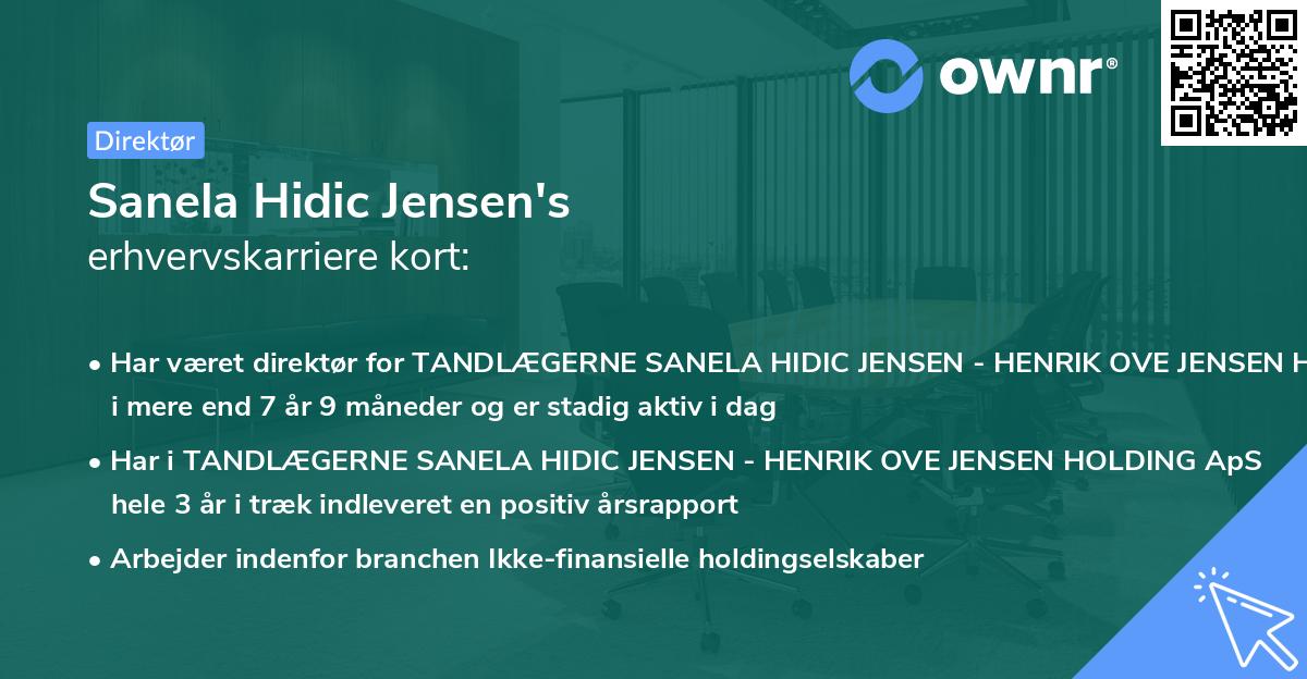 Sanela Hidic Jensen's erhvervskarriere kort
