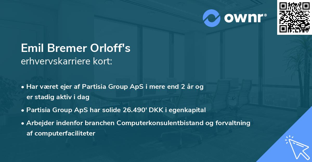 Emil Bremer Orloff's erhvervskarriere kort