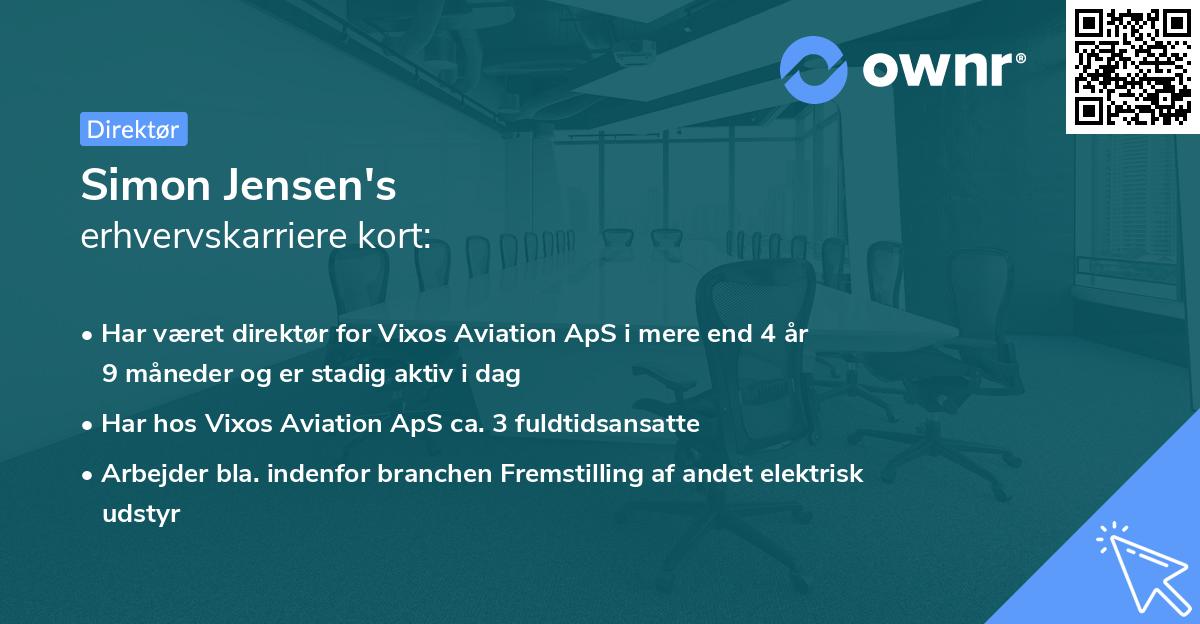 Simon Jensen's erhvervskarriere kort