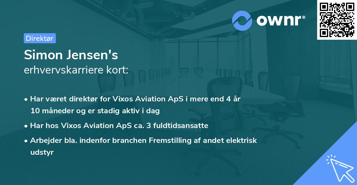 Simon Jensen's erhvervskarriere kort