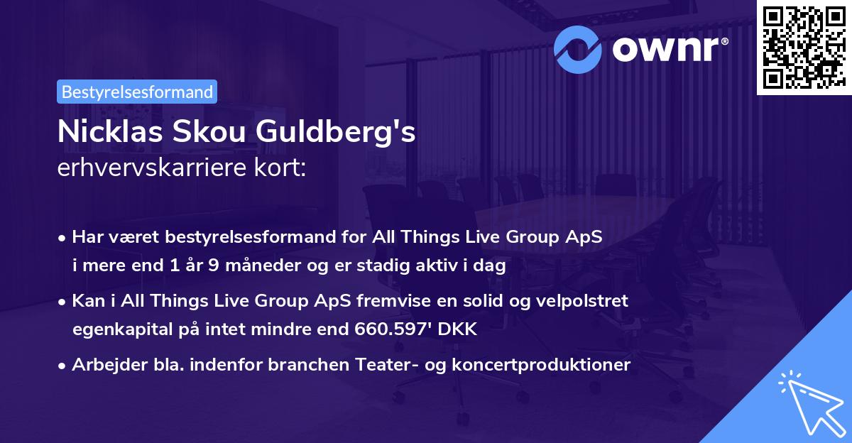 Nicklas Skou Guldberg's erhvervskarriere kort