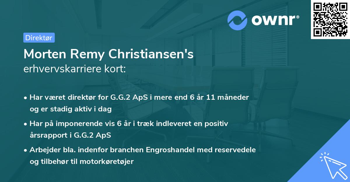 Morten Remy Christiansen's erhvervskarriere kort