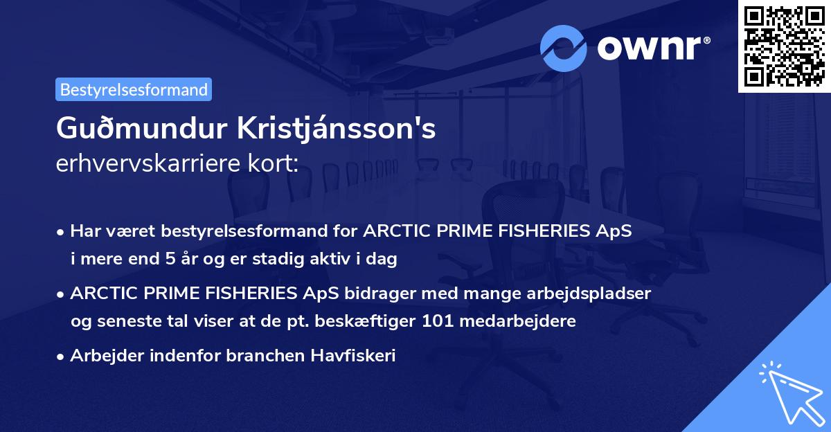 Guðmundur Kristjánsson's erhvervskarriere kort