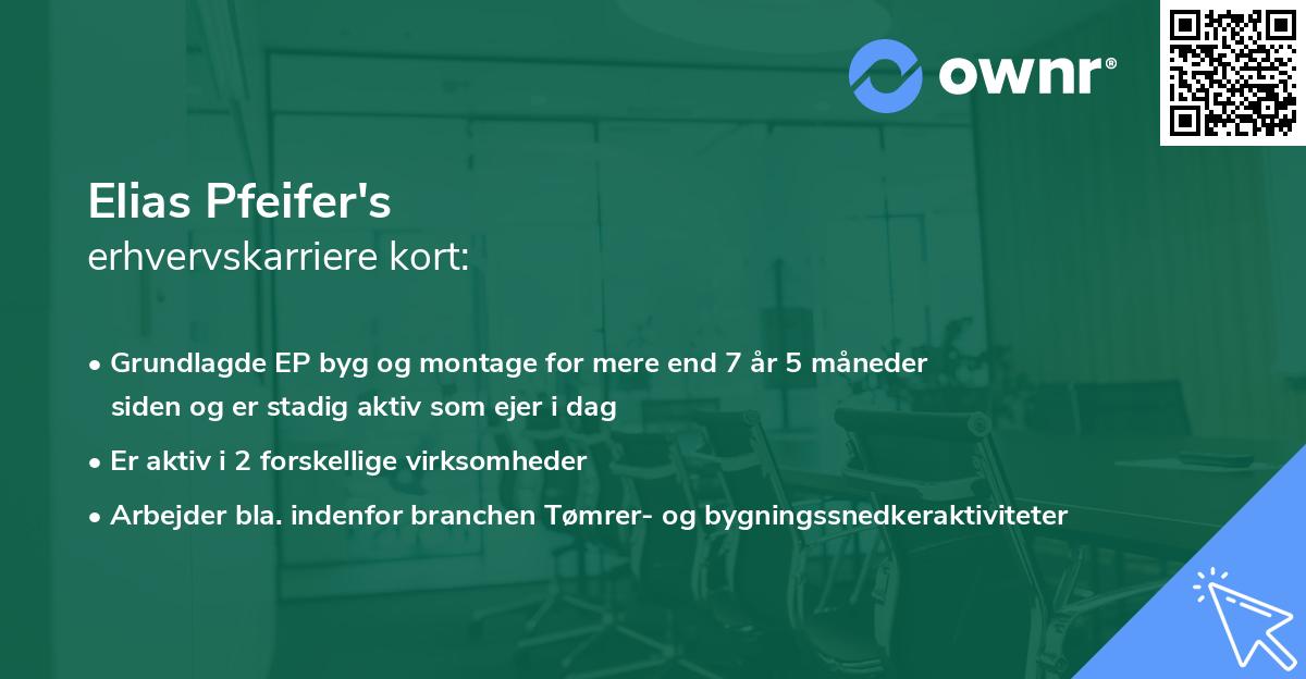 Elias Pfeifer's erhvervskarriere kort