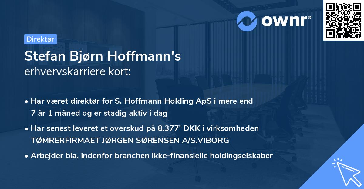 Stefan Bjørn Hoffmann's erhvervskarriere kort