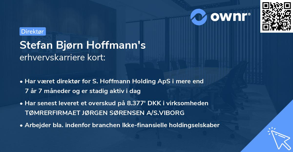 Stefan Bjørn Hoffmann's erhvervskarriere kort