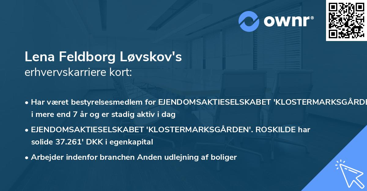 Lena Feldborg Løvskov's erhvervskarriere kort