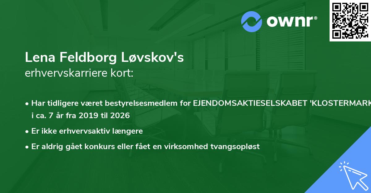 Lena Feldborg Løvskov's erhvervskarriere kort