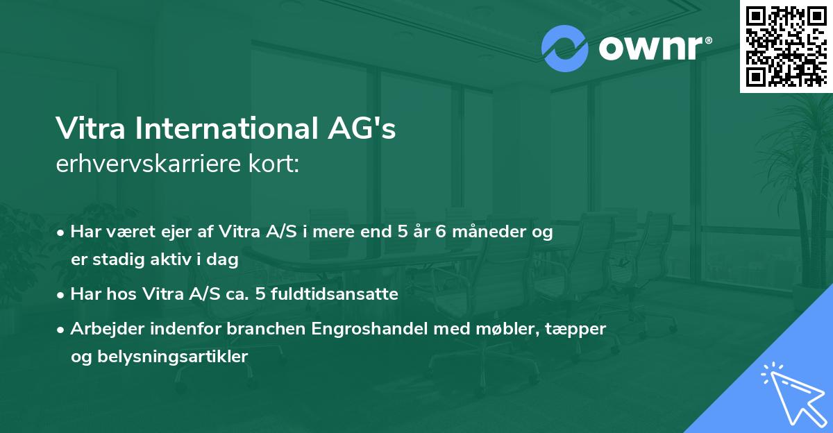 Vitra International AG's erhvervskarriere kort