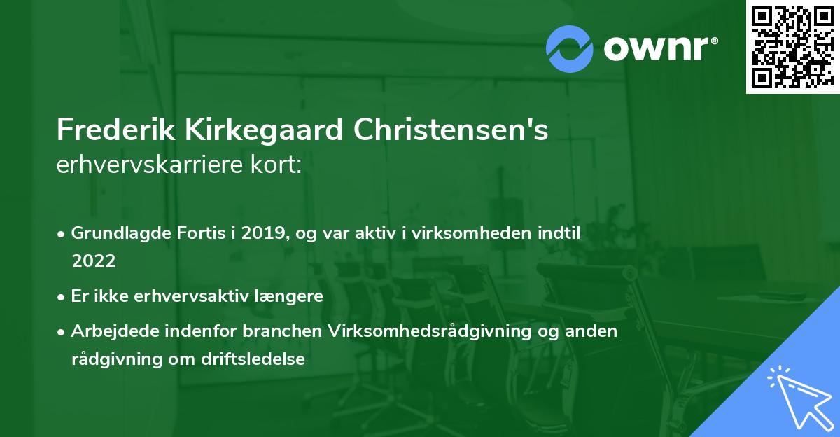 Frederik Kirkegaard Christensen's erhvervskarriere kort