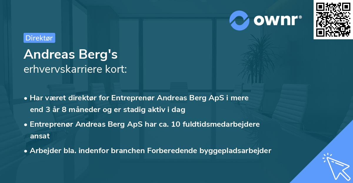 Andreas Berg's erhvervskarriere kort