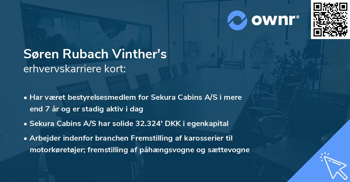 Søren Rubach Vinther's erhvervskarriere kort